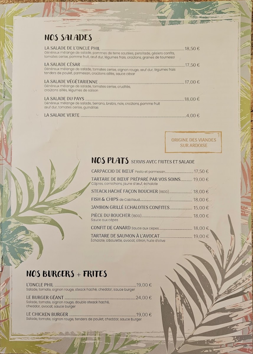 Menu Chez L’Oncle Phil-2